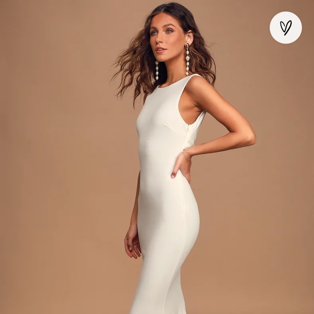 Love In Your Eyes Ivory Knotted Mermaid Maxi Dress